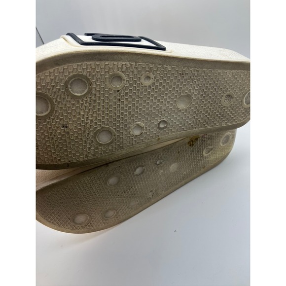 Moschino White Black Logo Platform Slide Sandals Made in Italy Womens Size 39 - Picture 6 of 7
